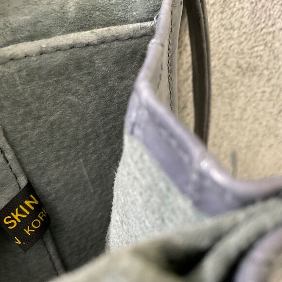 Vintage Eel Skin Leather Gray Handbag Clutch Shoulder Bag Purse removable strap - Picture 9 of 13